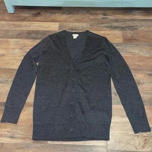 J. Crew Women's Charcoal Cardigan Sweater